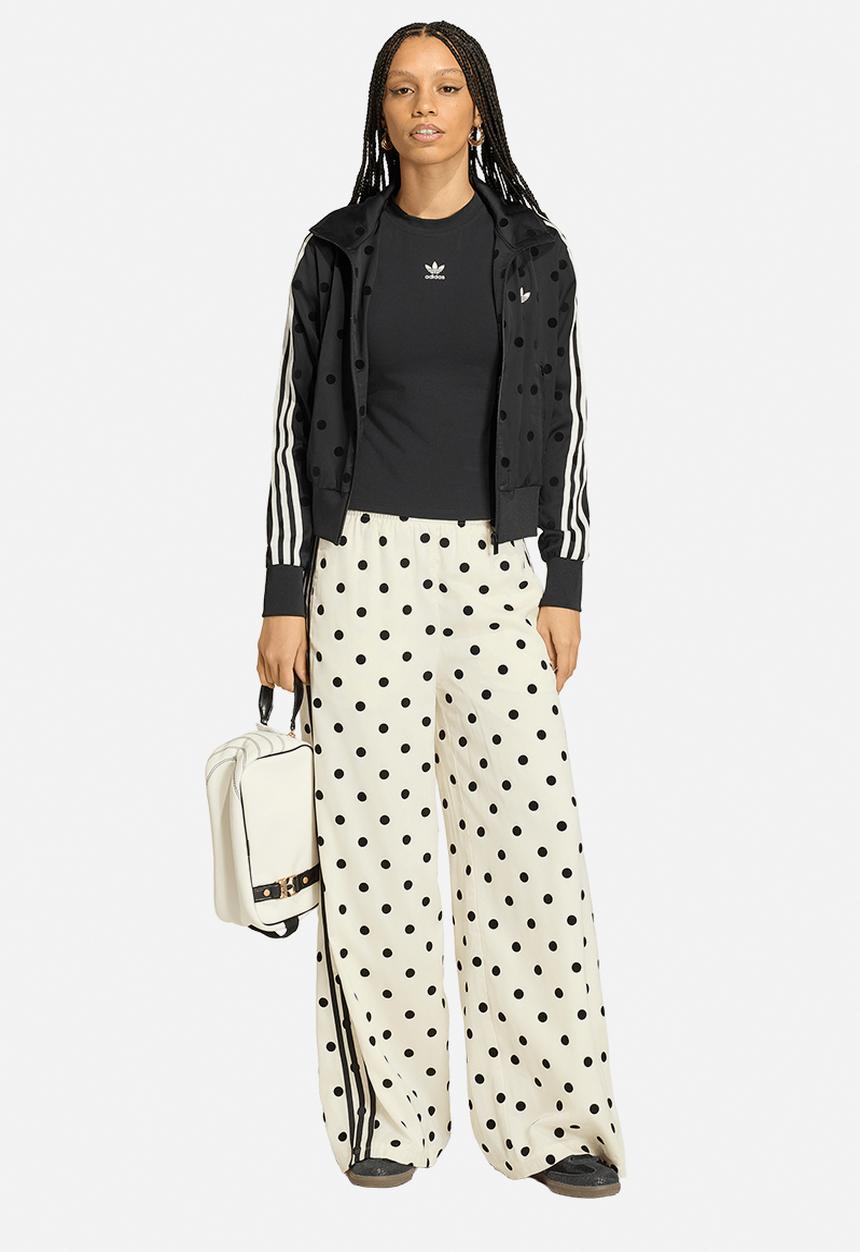 adidas Originals - Satin Polka Dots Wide Leg Pant - Off White