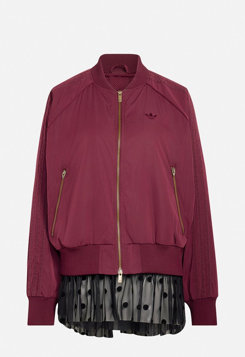 adidas Originals - Layered Bomber Jacket - Maroon