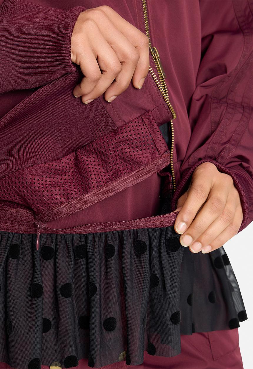 adidas Originals - Layered Bomber Jacket - Maroon