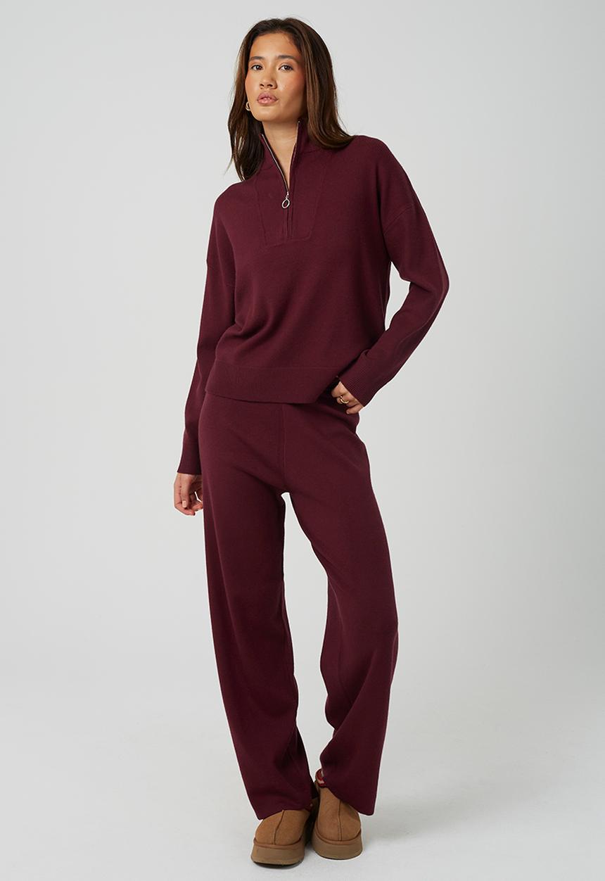 Brave Soul - Knitted Co-Ord Set - Wine