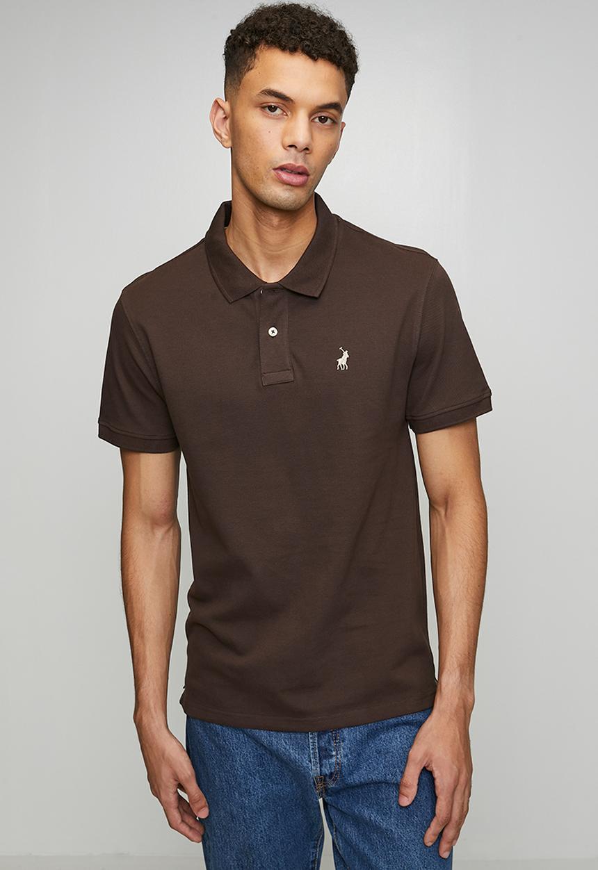 POLO - Carter Essential Pique Short sleeve Golfer - Chocolate