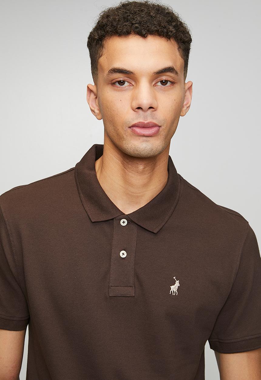 POLO - Carter Essential Pique Short sleeve Golfer - Chocolate