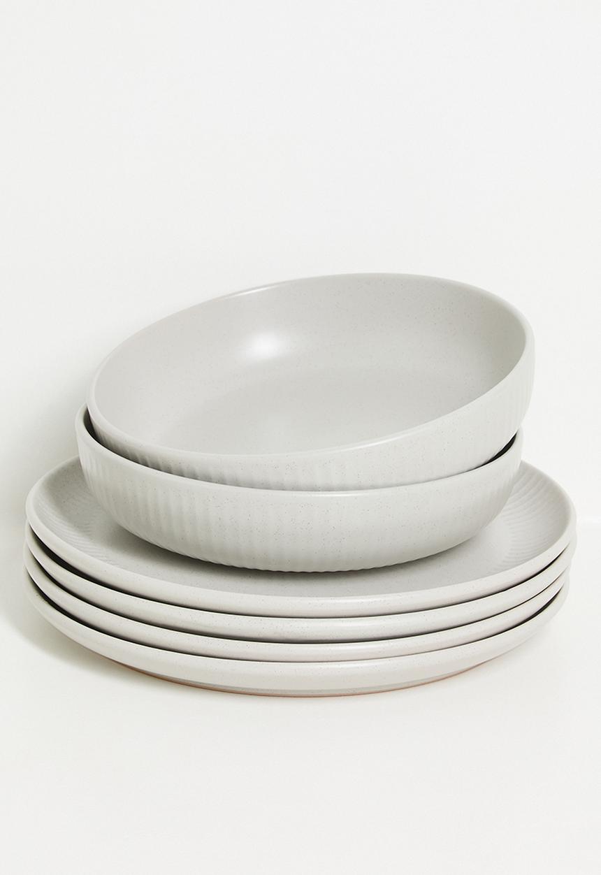 Excellent Houseware - Embossed dinner plate - Grey