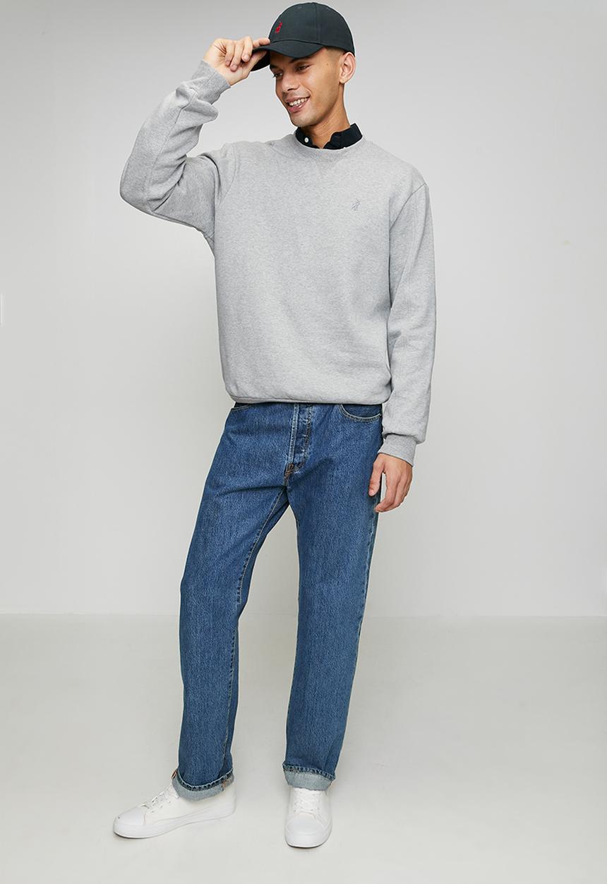 POLO - Aakil Essential Fleece Sweater - Grey Melange