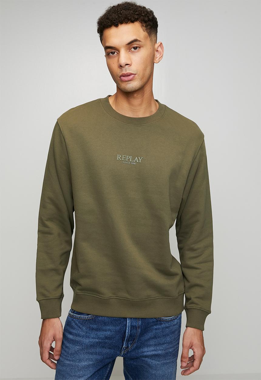 Replay - Cotton Terry Fleece Sweater - Green