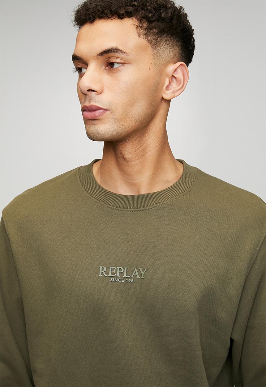Replay - Cotton Terry Fleece Sweater - Green