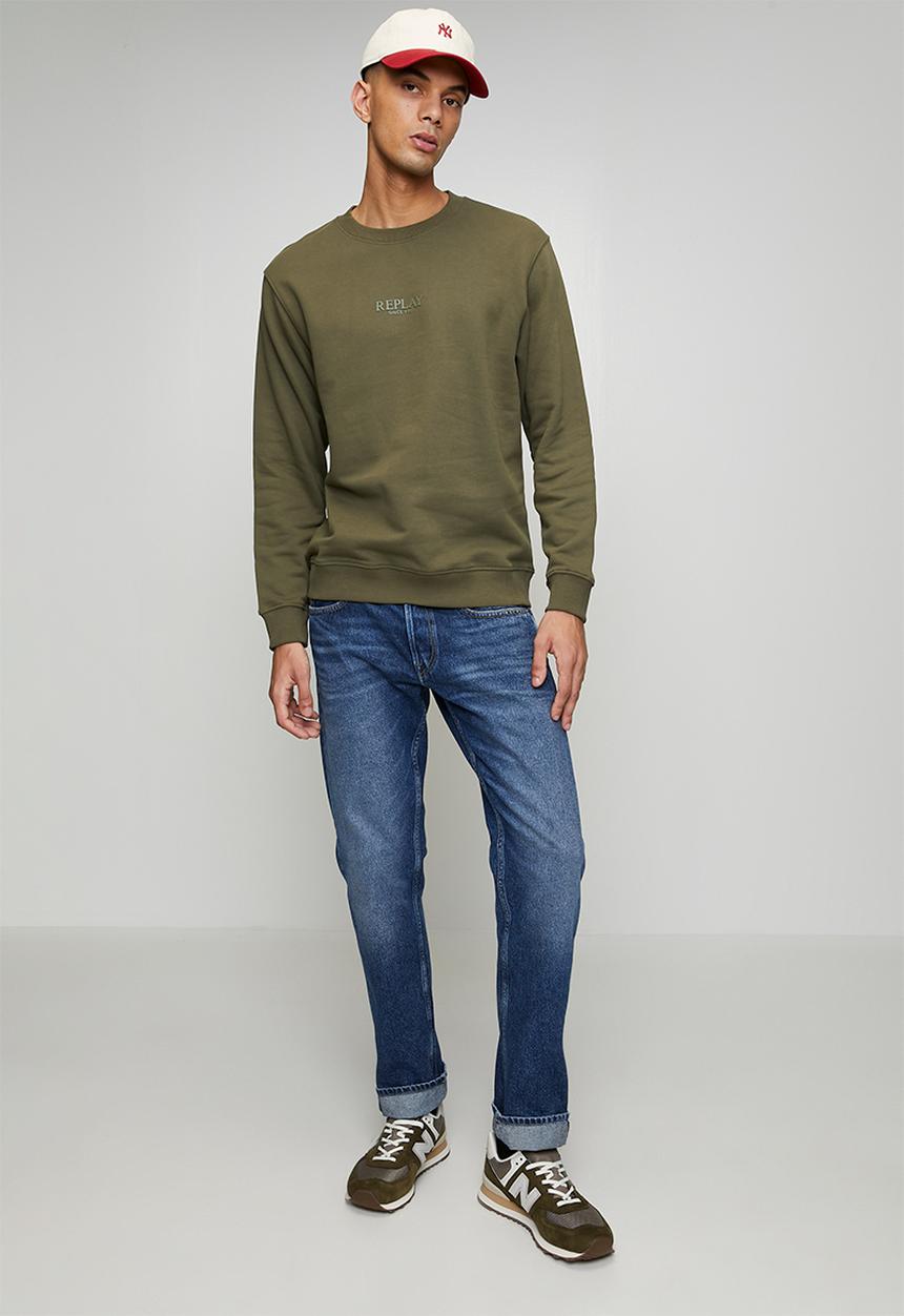 Replay - Cotton Terry Fleece Sweater - Green