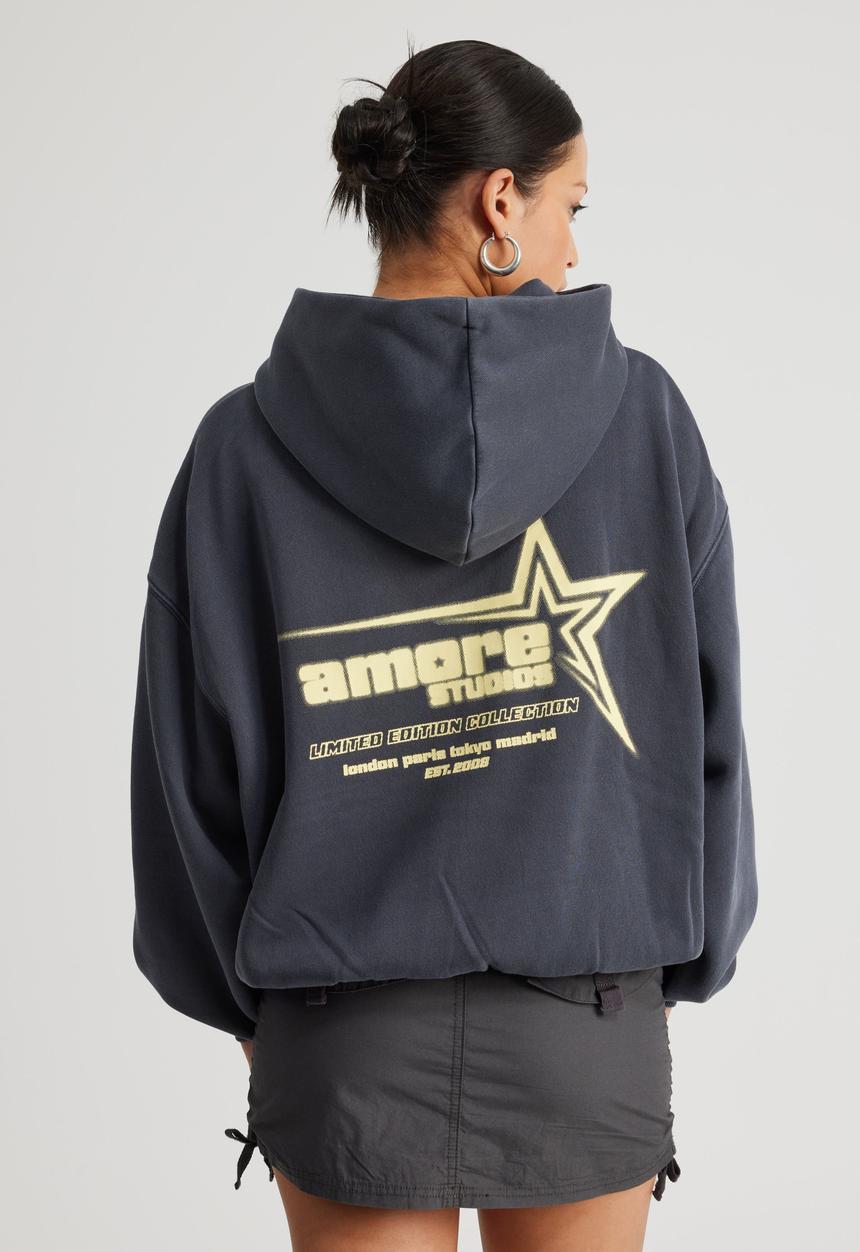 Factorie - Chloe Hoodie - Washed Navy/Amore Star