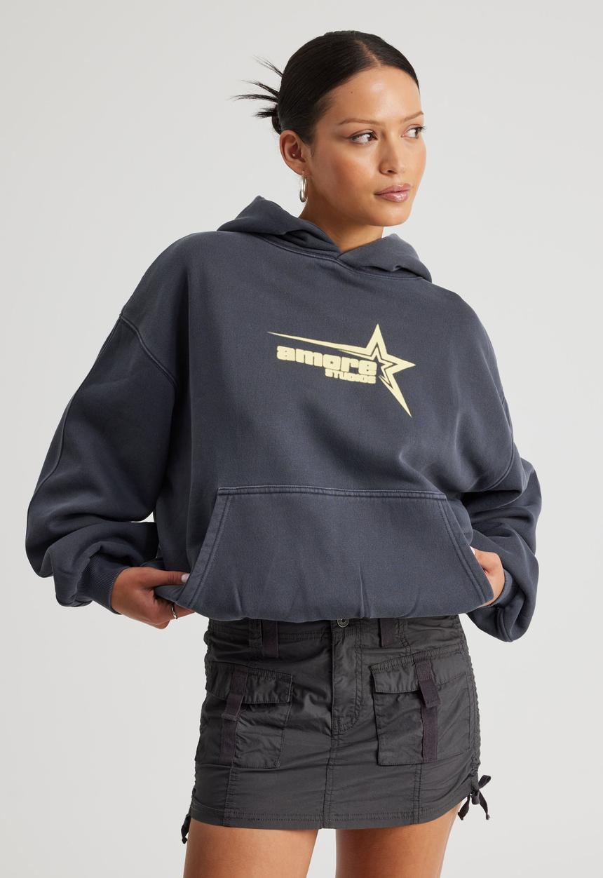 Factorie - Chloe Hoodie - Washed Navy/Amore Star