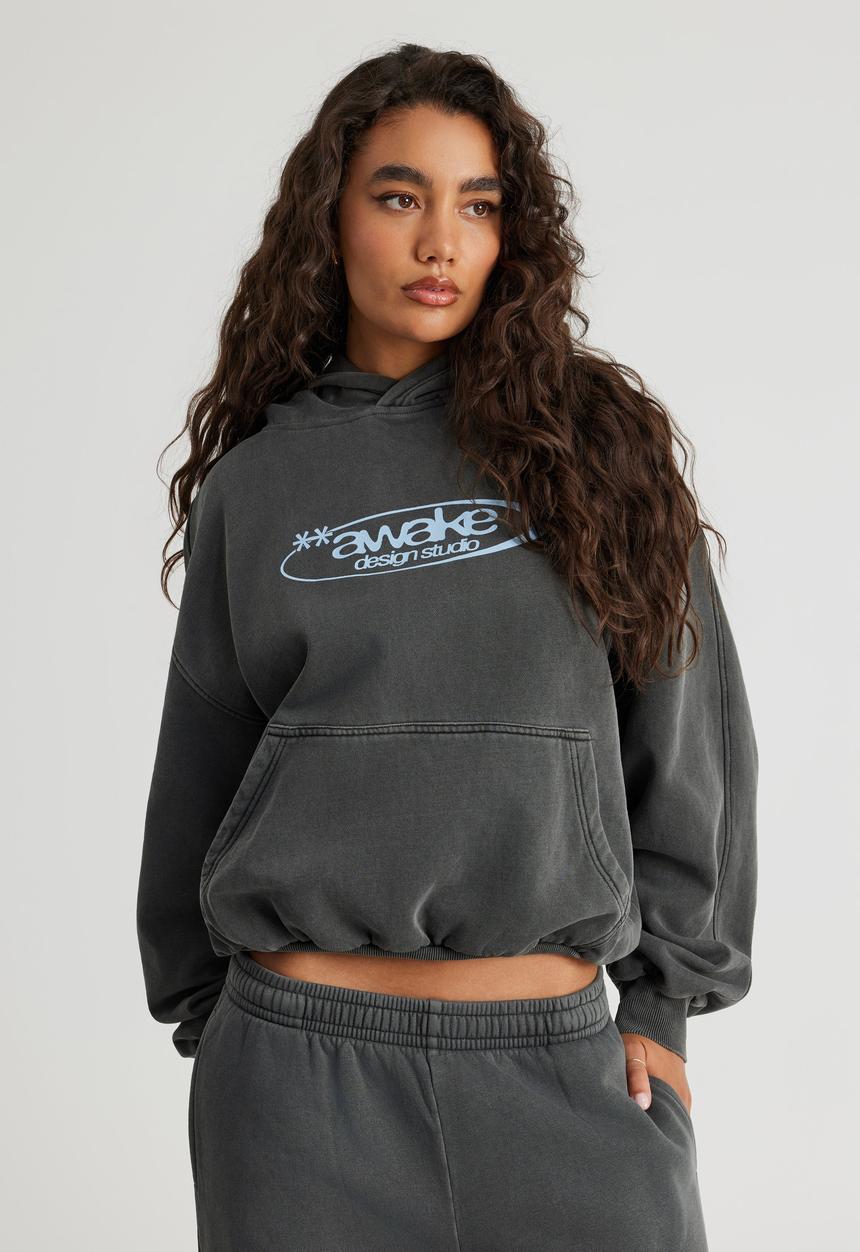 Factorie - Chloe Hoodie - Washed Black/Awake