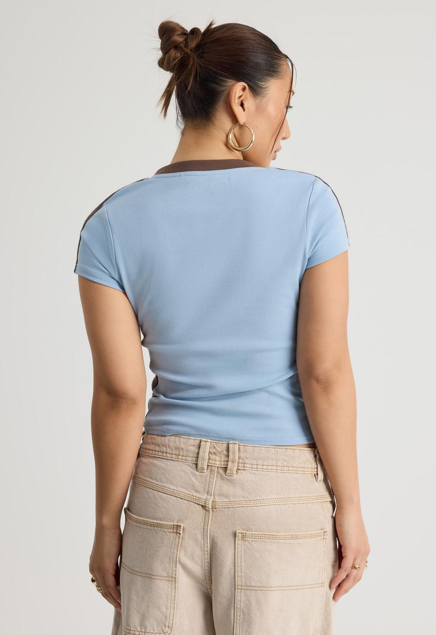 Factorie - Fitted Graphic Tee - Blue Mist/Mud Ntn