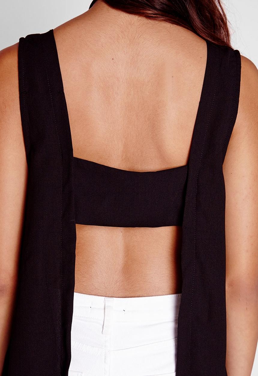 Missguided - Plunge Neck Tab Back Cami Top 