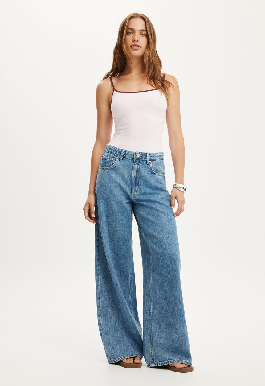 Cotton On - High rise wide jean - pisces blue