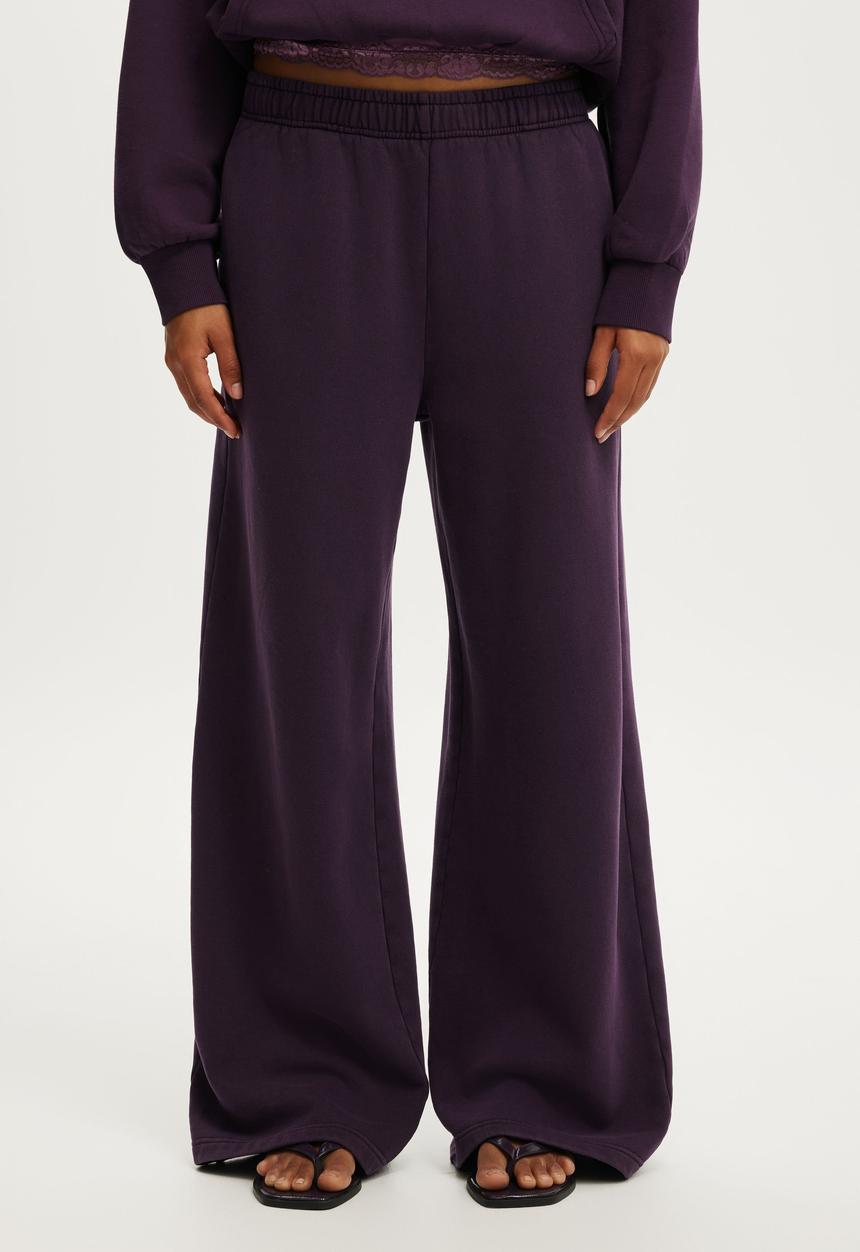 Cotton On - Baggy sweatpant - washed dark mulberry