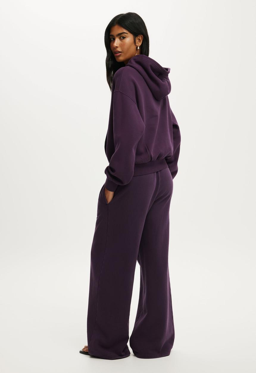 Cotton On - Baggy sweatpant - washed dark mulberry