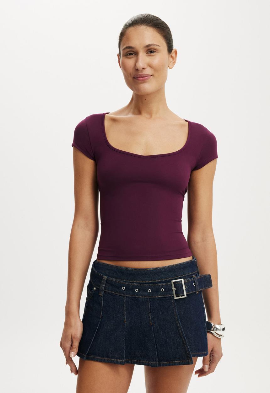 Cotton On - Hold me short sleeve - blackberry belle