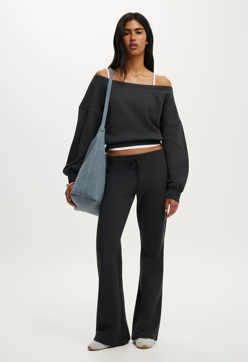 Cotton On - Low rise bootleg sweatpant - shadowstone
