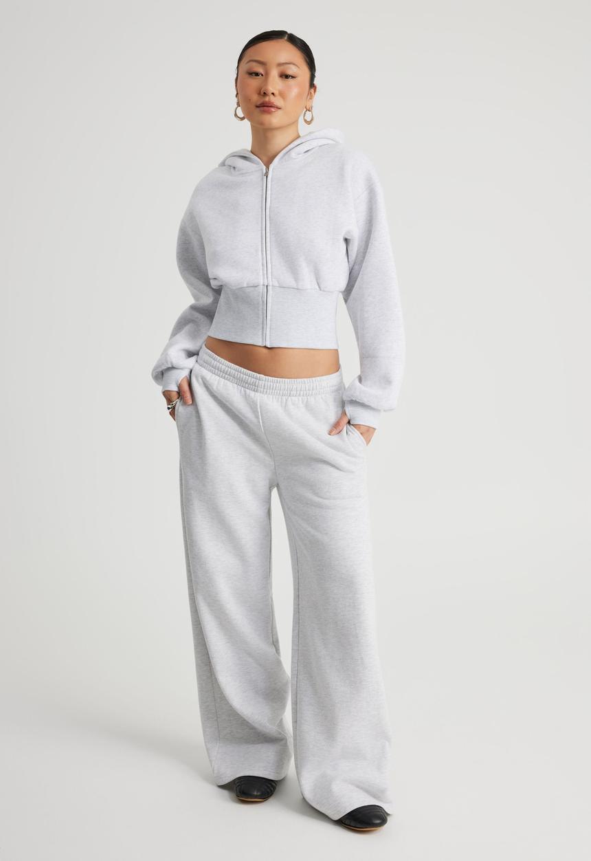 Factorie - Classic Wide Leg Trackpant - Silver Marle