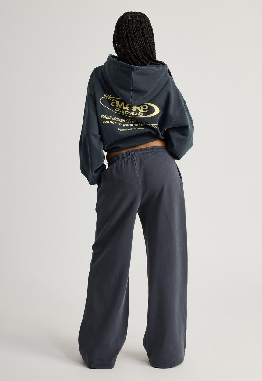Factorie - Classic Wide Leg Trackpant - Washed Navy
