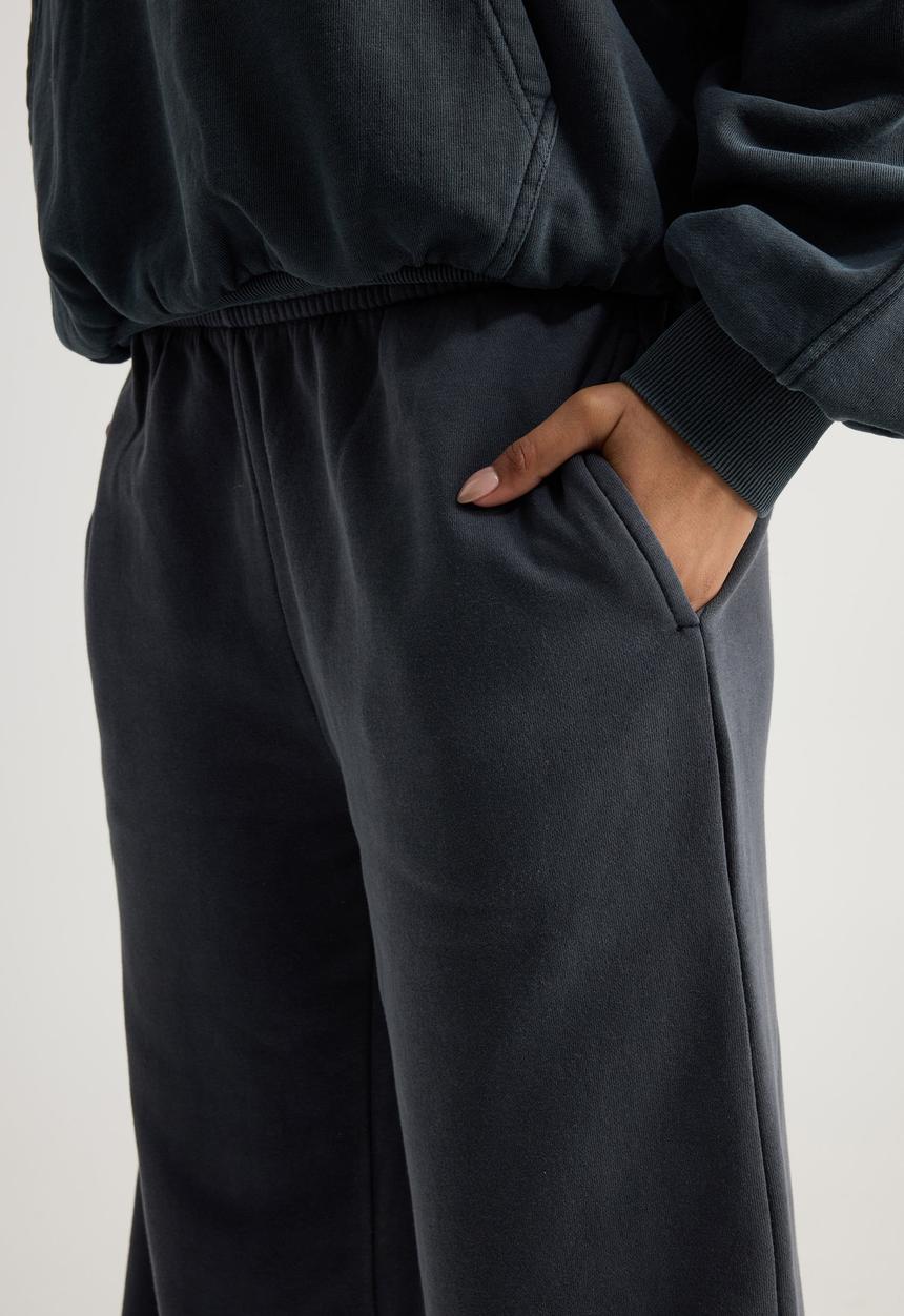 Factorie - Classic Wide Leg Trackpant - Washed Navy