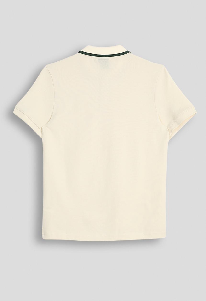 POLO - Boys sbusiso embroidered ss golfer - off white