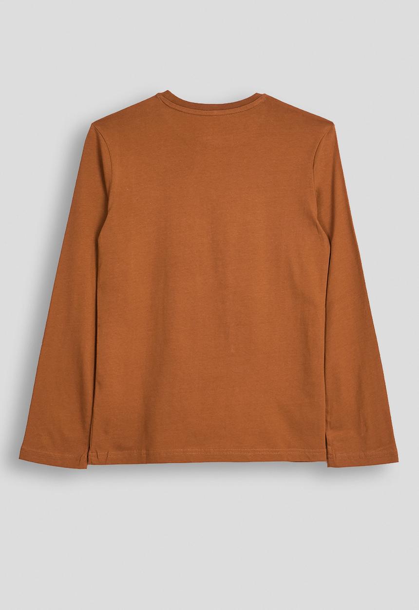 POLO - Boys keith puff print ls tee - clay