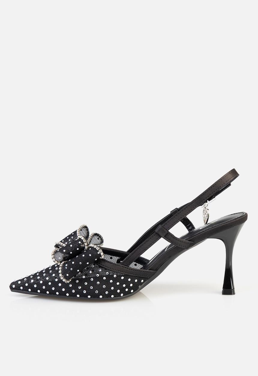 SISSY BOY - Ivy slingback bow heel - black