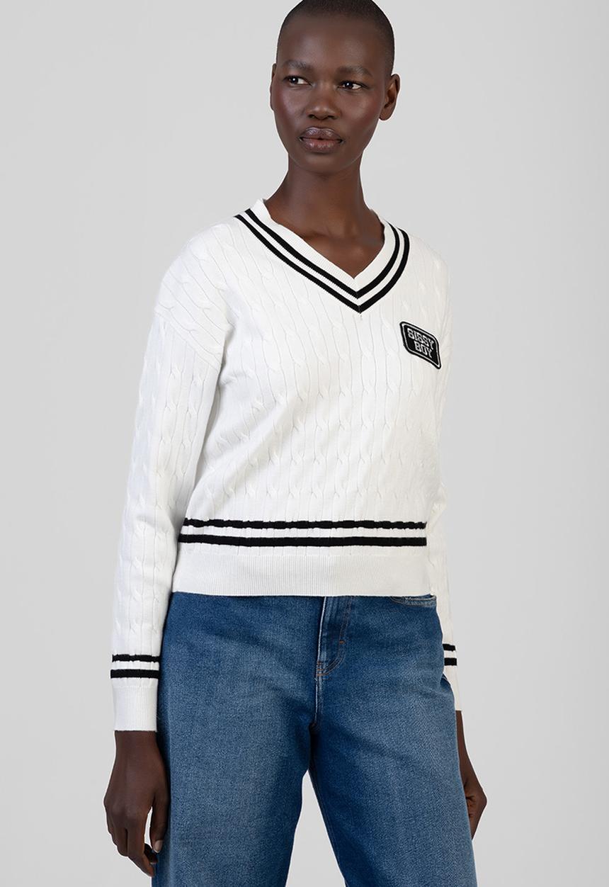 SISSY BOY - All In Knit Sweater - Cream/Black