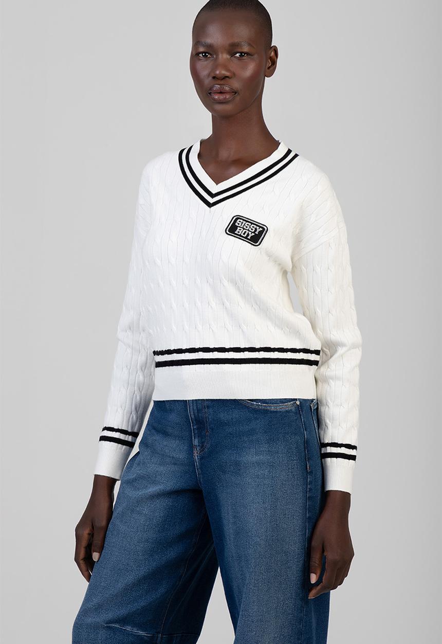 SISSY BOY - All In Knit Sweater - Cream/Black