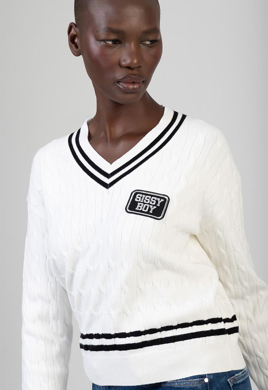SISSY BOY - All In Knit Sweater - Cream/Black