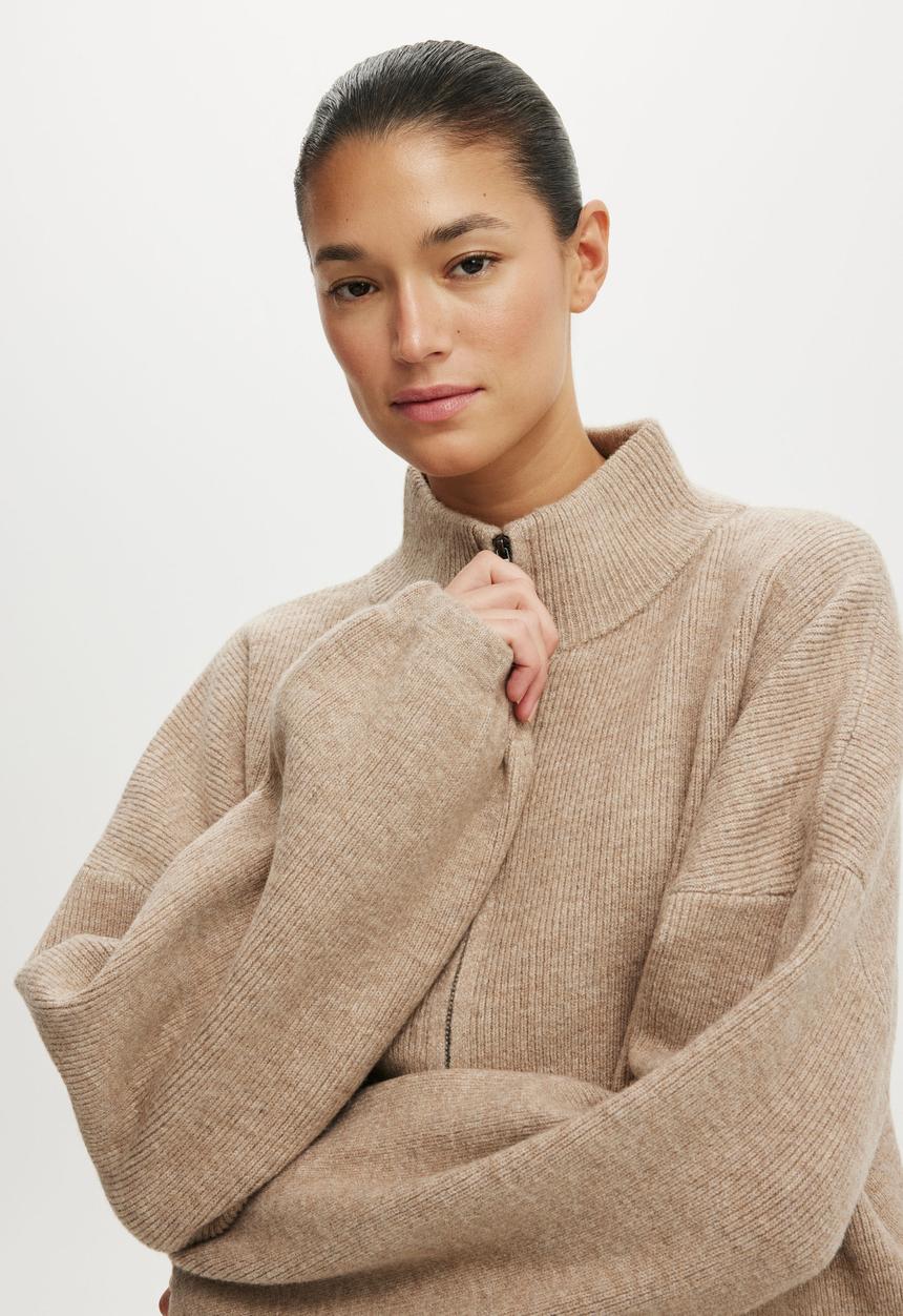 Cotton On - Luxe bomber - chai dust marle