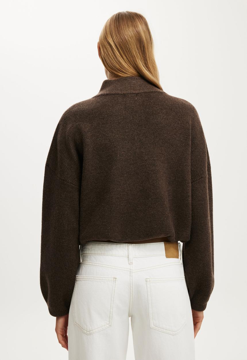 Cotton On - Luxe bomber - dark oak marle