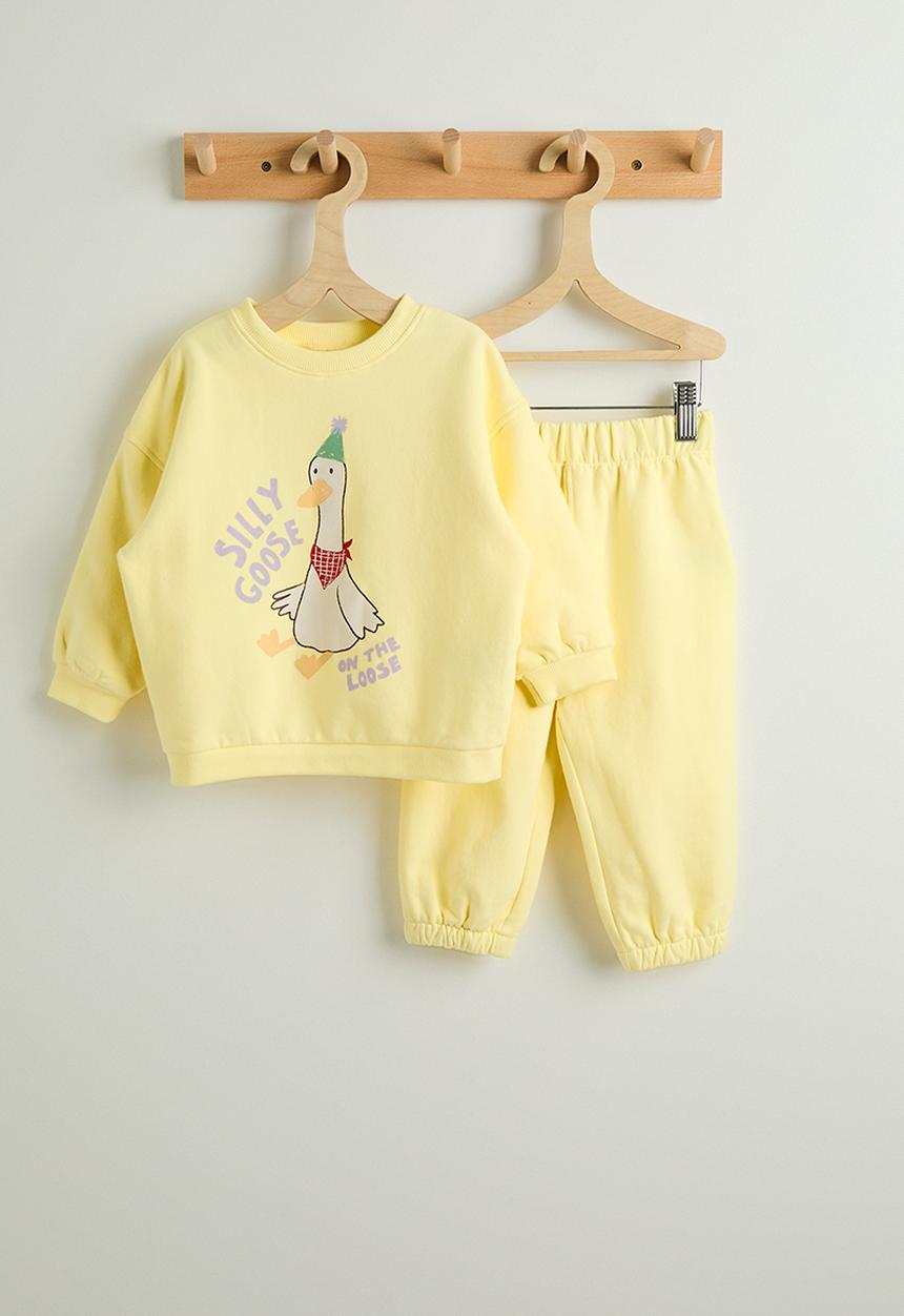 Cotton On - Bundle Riley Sweater & Trackpant - Baby Yellow/Silly Goose