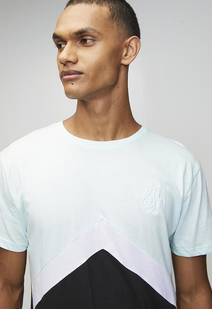 Brave Soul - Crew Neck Short Sleeve T-Shirt  - Pale Mint/Optic White/Jet Black
