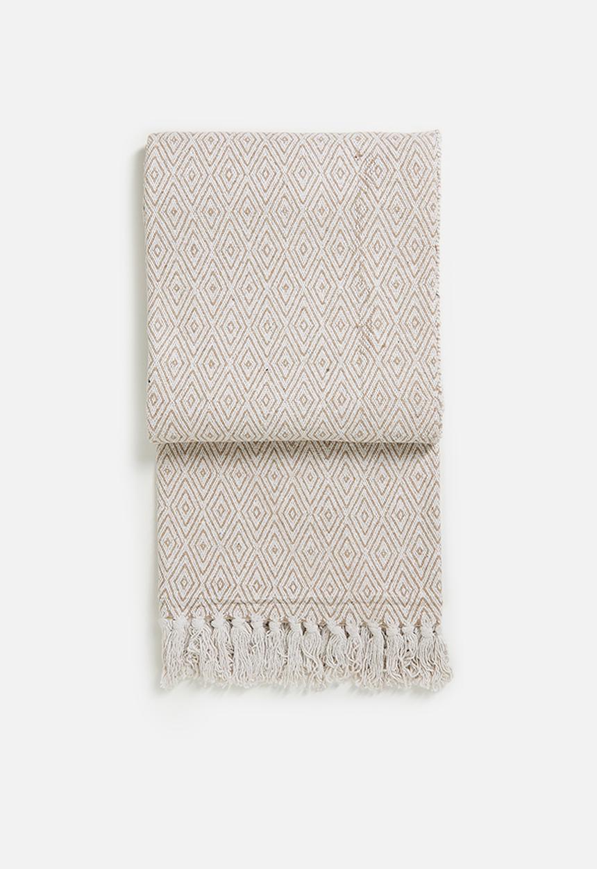 Sixth Floor - Diamond cotton Throw Natural
