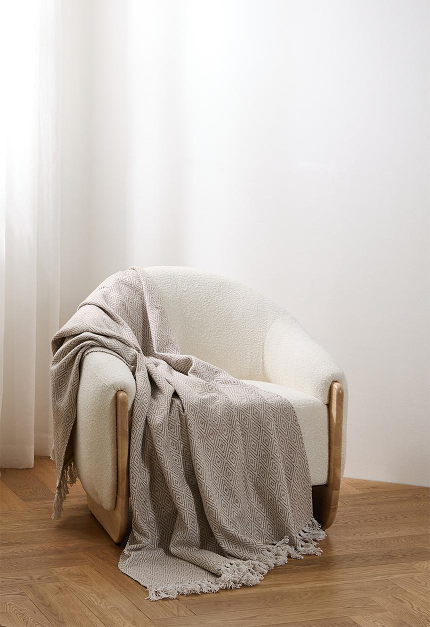 Sixth Floor - Diamond cotton Throw Natural