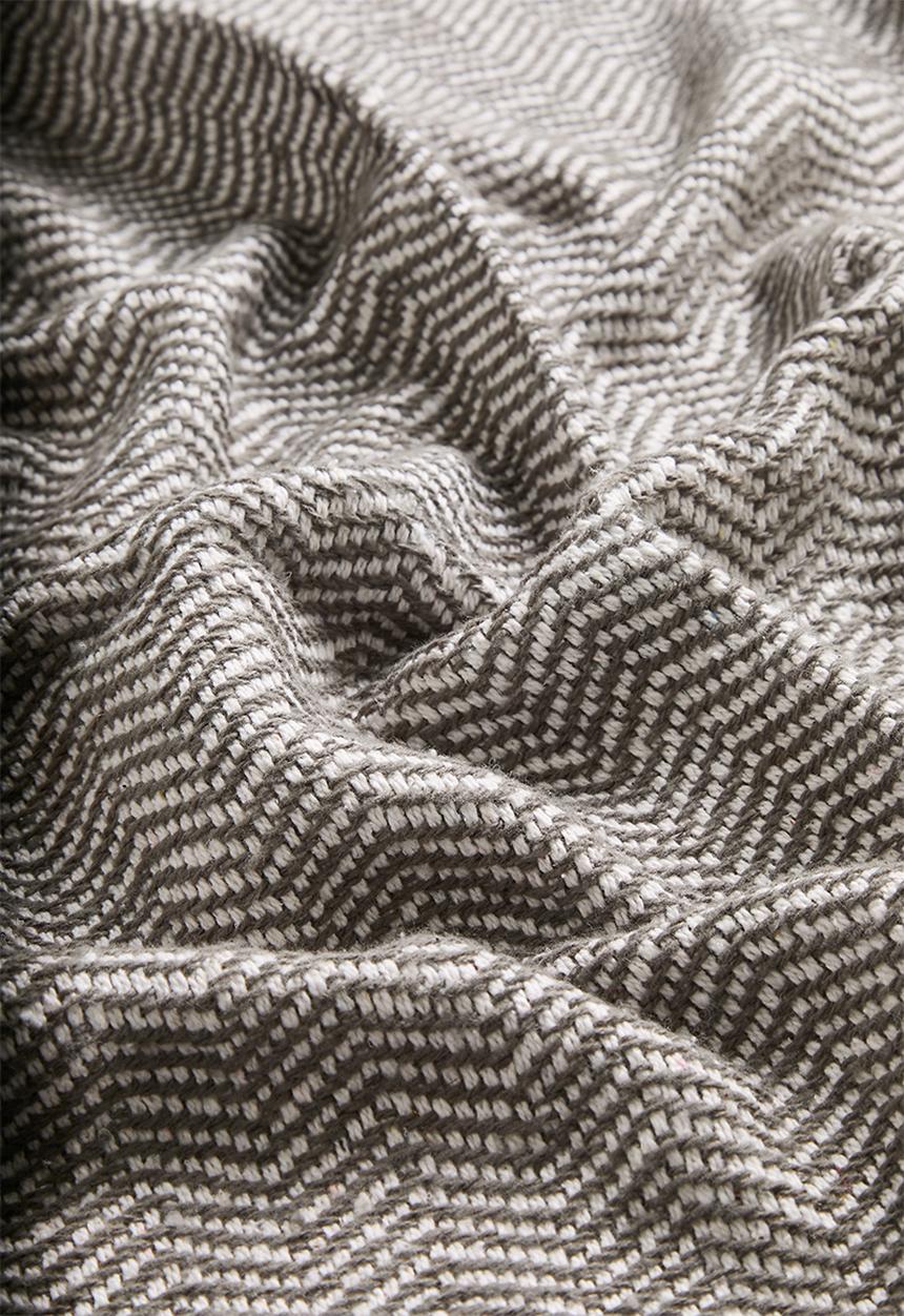 Sixth Floor - Chevron Cotton Throw  Olive