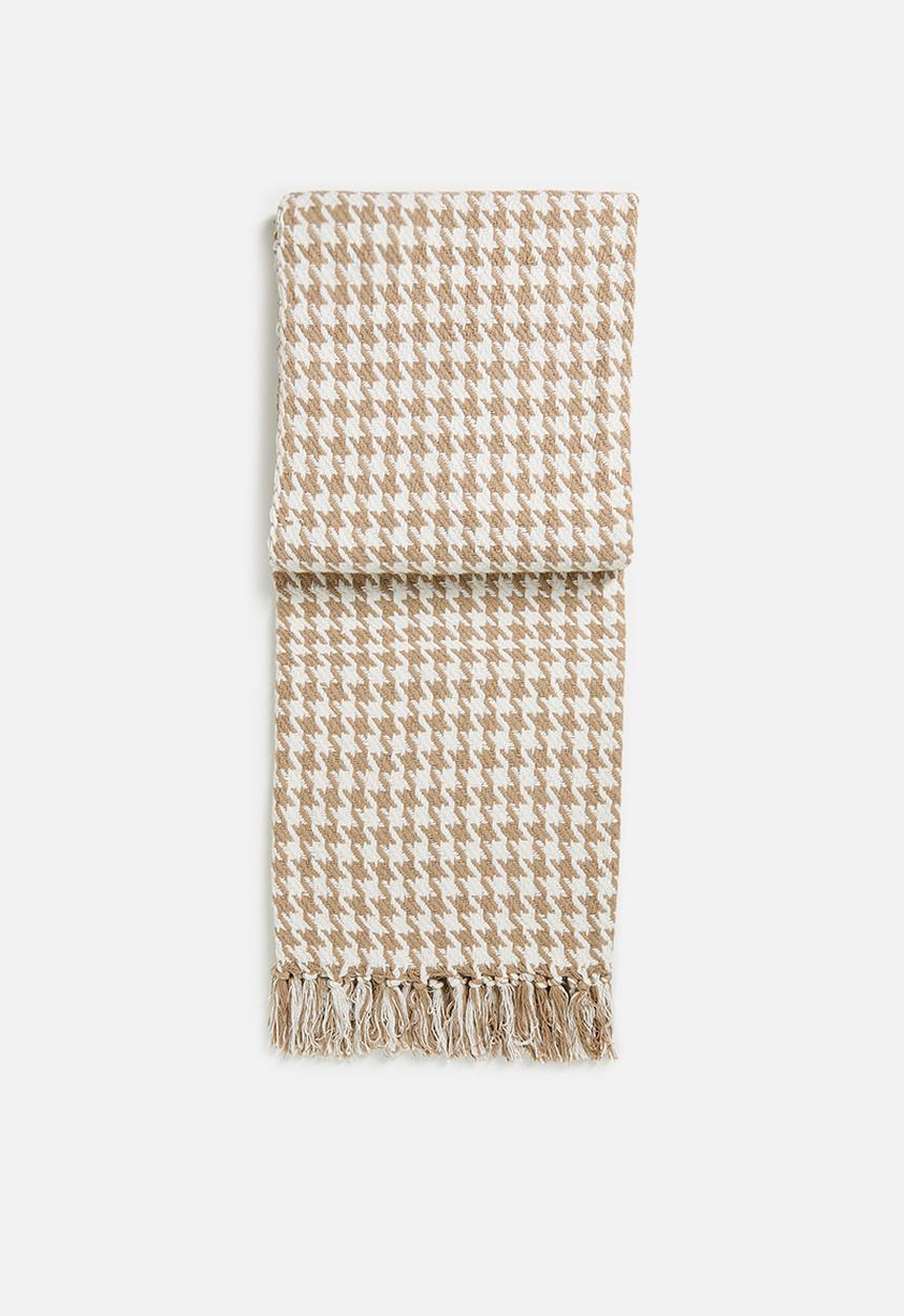 Sixth Floor - Houndstooth Cotton Throw Natural