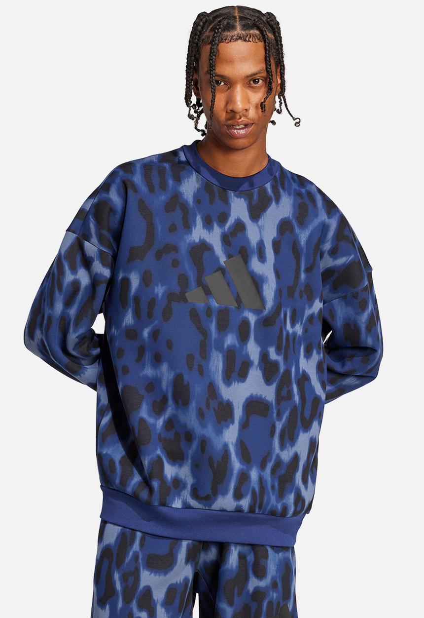 adidas Performance - Future Icons 3Bar Crew Sweatshirt - Blue Camo