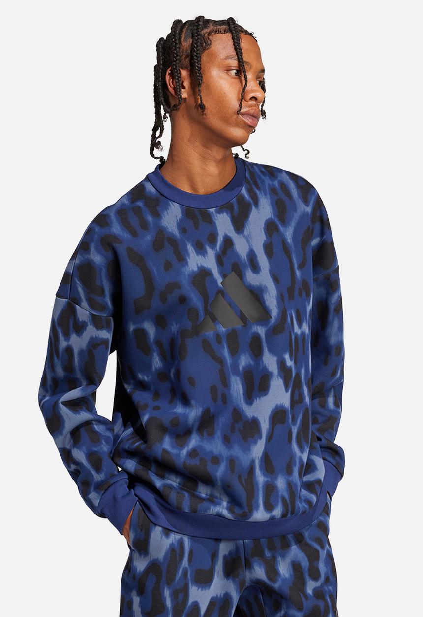 adidas Performance - Future Icons 3Bar Crew Sweatshirt - Blue Camo