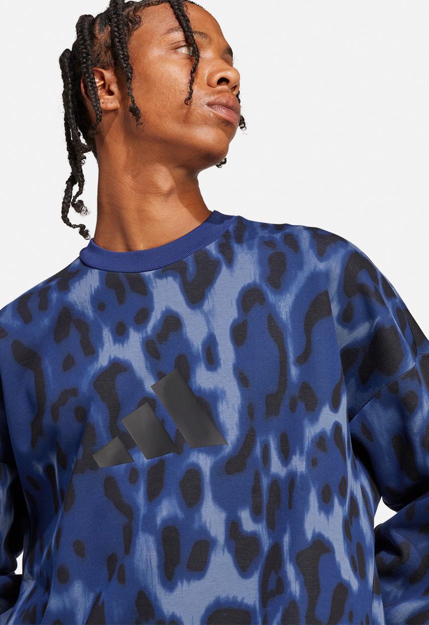 adidas Performance - Future Icons 3Bar Crew Sweatshirt - Blue Camo