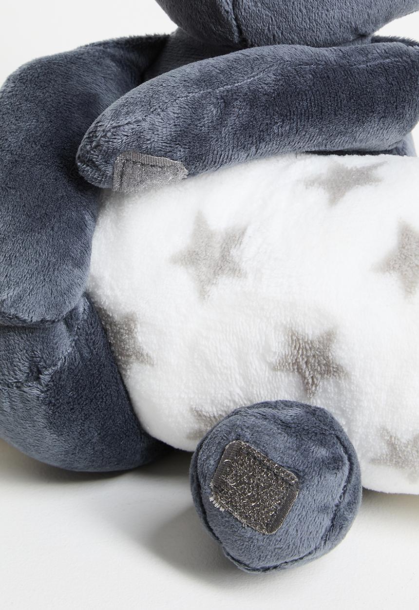 H&S - Black Bunny Blanket combo - white & navy