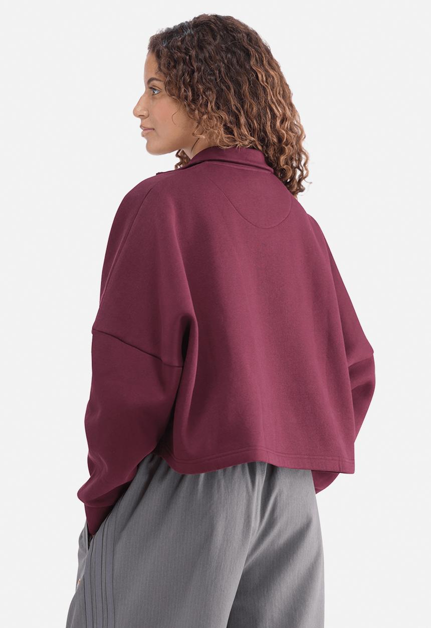 Ess Half Zip Fl W S26 - Maroon