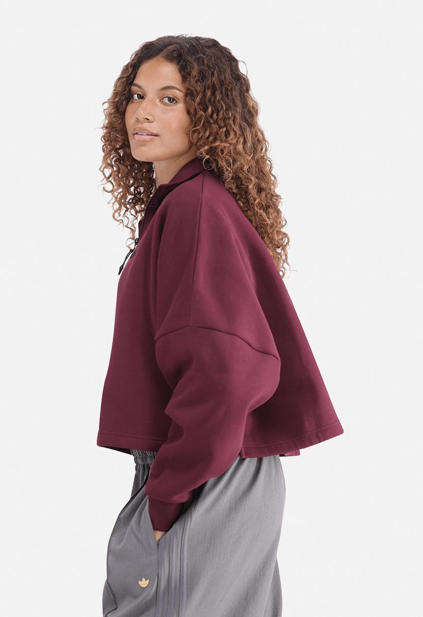 adidas Originals - Ess Half Zip Fl W S26 - Maroon