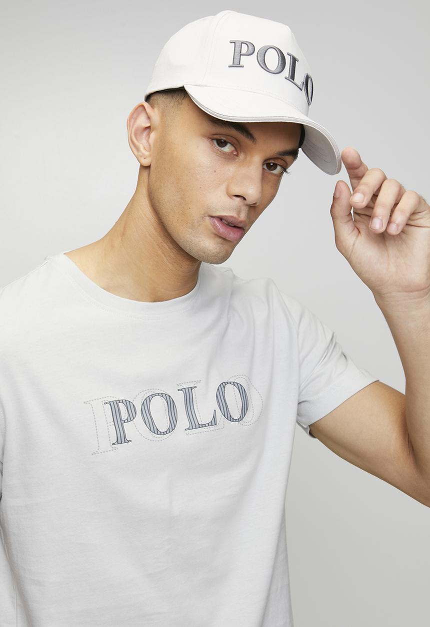 POLO - Nate Stitch Printed Logo Ss Tee - Light Grey