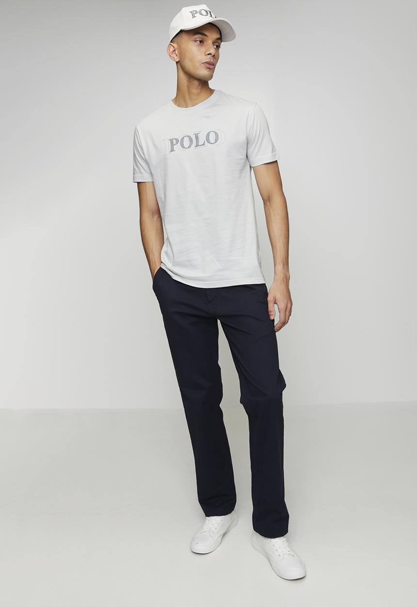 POLO - Nate Stitch Printed Logo Ss Tee - Light Grey