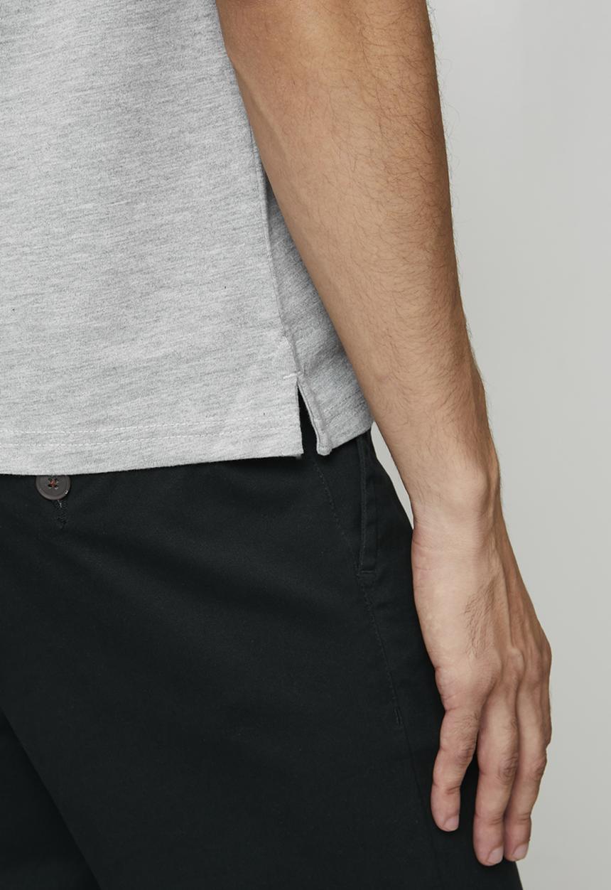 POLO - Jensen Badge Ss Golfer - Grey Melange