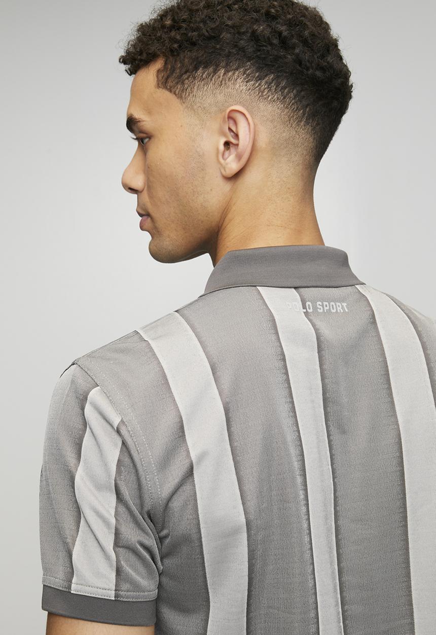 POLO - Mabaso Sport Ss Striped Golfer - Grey