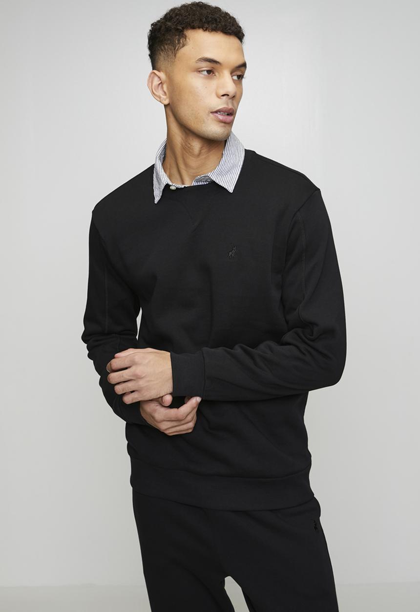POLO - Aakil Essential Fleece Sweater - Black