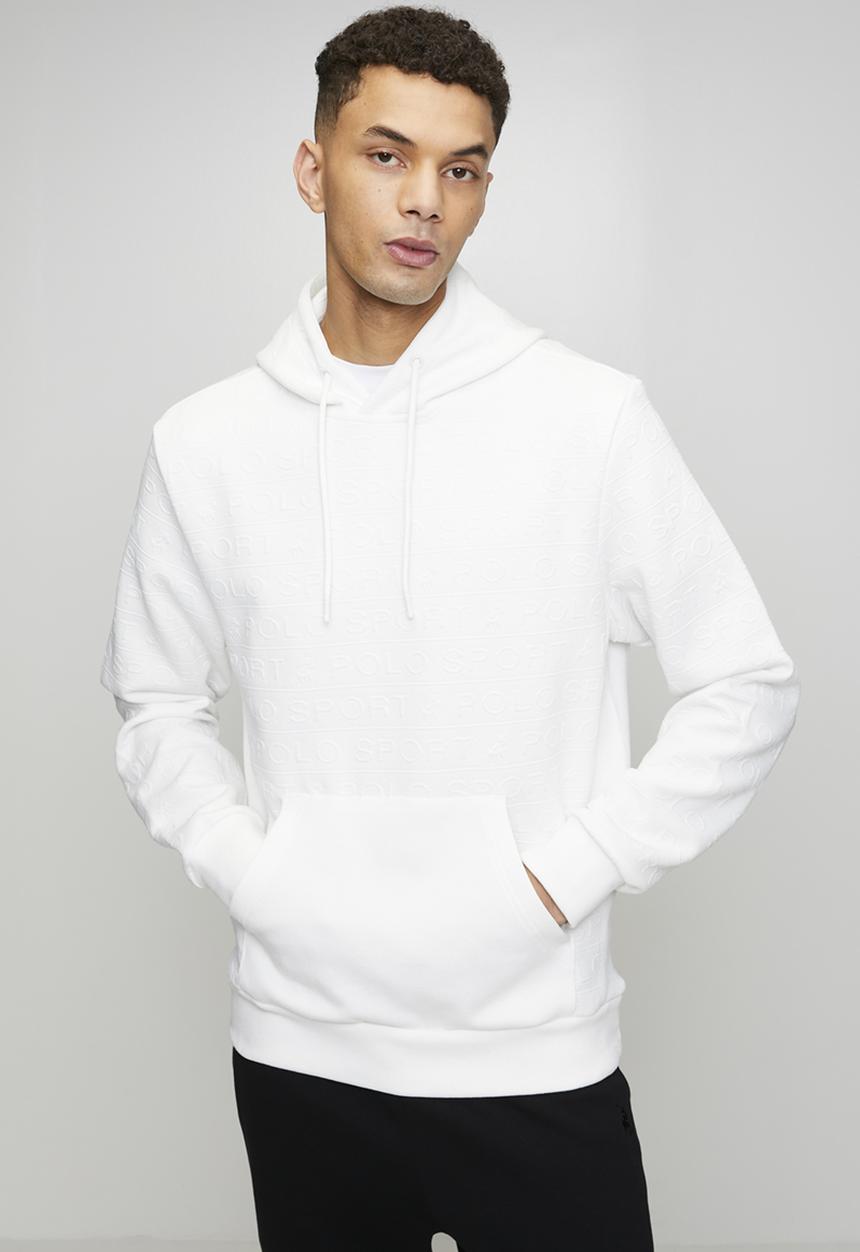Thando Sport Ls Aop Fleece Hoodie - White
